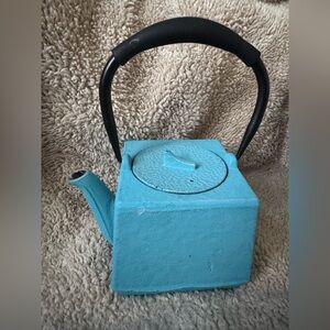 Blue Cast Iron Teapot